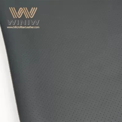 1.2mm Black Perforated Micro Leather Car Door Upholstery Fabric Material