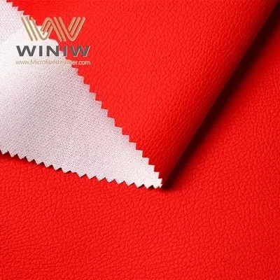 Bahan Kain Kulit Pu Auto Mikro Merah